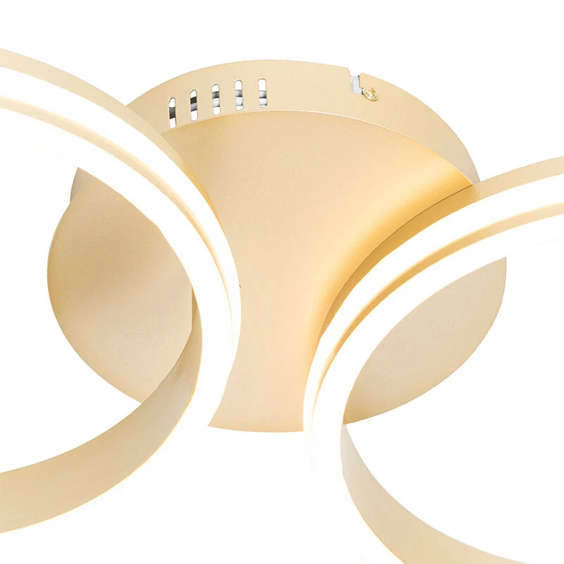 Brandneu 🎁 QAZQA Deckenleuchte Messing inkl. LED 3-stufig dimmbar 2-flammig - Navara 👍 6 Brandneu 🎁 QAZQA Deckenleuchte Messing inkl. LED 3-stufig dimmbar 2-flammig - Navara 👍 – Bild 6