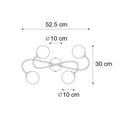 Coupon 👍 QAZQA Moderne Deckenleuchte Gold 4-Licht mit Rauchglas - Athen ⌛ -Deckenleuchten Verkaufs-Shop 6734 103132 4