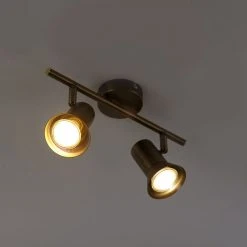 Am billigsten ❤️ QAZQA Deckenstrahler bronze dreh- und schwenkbar - Karin 2 🛒 -Deckenleuchten Verkaufs-Shop 6734 92936 8