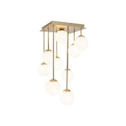 Am billigsten ✔️ QAZQA Moderne Deckenleuchte Gold mit Opalglas 9 Lichter - Athens 🔔 -Deckenleuchten Verkaufs-Shop 6744 105252 6