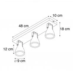 Am billigsten 😉 QAZQA Industriespot grauer Beton 3-flammig - Creto 🔥 -Deckenleuchten Verkaufs-Shop 6751 94004 4