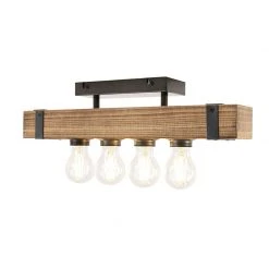 Blitzangebot 🥰 QAZQA Smarte Industrie-Deckenleuchte Holz mit Stahl inkl. 4 WiFi A60 - Reena 🥰 -Deckenleuchten Verkaufs-Shop 6755 104679 10