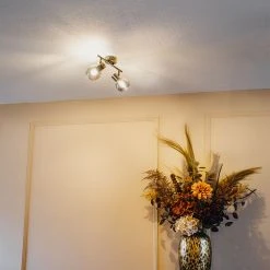 Am billigsten 🔥 QAZQA Art Deco Deckenleuchte schwarz mit Rauchglas 2-Licht - Vidro 🔔 -Deckenleuchten Verkaufs-Shop 6761 102478 11