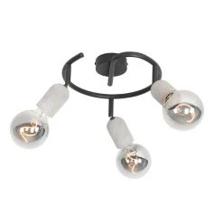 Auslauf 🎉 QAZQA Pafond Spot schwarz mit Beton 3-Licht - Pedra 🧨 -Deckenleuchten Verkaufs-Shop 6790 103167 2