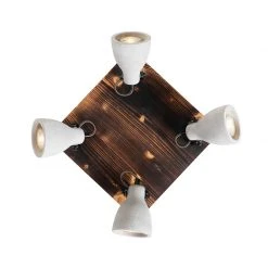 Budget 👏 QAZQA Industrielle Deckenlampe Holz mit Beton 4-flammig - Creto 🌟 -Deckenleuchten Verkaufs-Shop 6791 104422 11