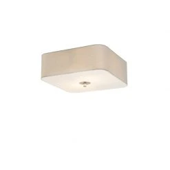 Besorgen ⭐ QAZQA Deckenleuchte quadratisch weiß 30 cm - Drum deluxe Jute 👍