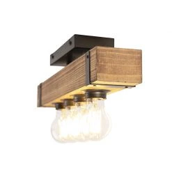 Rabatt ✨ QAZQA Industrielle Deckenleuchte aus Holz - Reena 😍 -Deckenleuchten Verkaufs-Shop 6813 98422 9