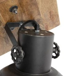 Besorgen ✔️ QAZQA Industrie Spot schwarz mit Mangoholz 30 cm - Mangos ⌛ -Deckenleuchten Verkaufs-Shop 6813 98836 6