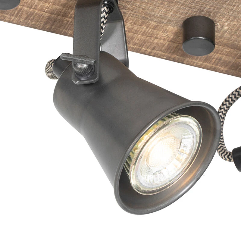 Rabatt 🌟 QAZQA Ländliche Deckenlampe schwarz mit Holz 3-flammig - Jelle 😉 6 Rabatt 🌟 QAZQA Ländliche Deckenlampe schwarz mit Holz 3-flammig - Jelle 😉 – Bild 6