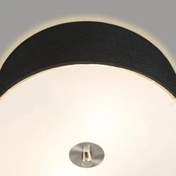 Budget 🤩 QAZQA Ländliche Deckenleuchte schwarz 30 cm - Drum Jute 👍 -Deckenleuchten Verkaufs-Shop 6849 91165 6