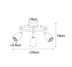 Auslauf 🎉 QAZQA Pafond Spot schwarz mit Beton 3-Licht - Pedra 🧨 -Deckenleuchten Verkaufs-Shop 6861 103167 4