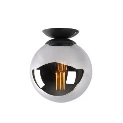 Auslauf 🔔 QAZQA Art Deco Deckenlampe schwarz mit Rauchspiegel - Pallon 🧨 -Deckenleuchten Verkaufs-Shop 6894 99088 6