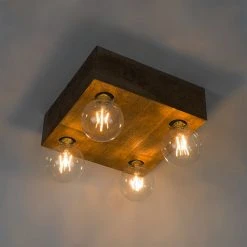 Bestpreis ⌛ QAZQA Land Deckenleuchte dunkles Holz 4-Licht - Block 😀 22 Bestpreis ⌛ QAZQA Land Deckenleuchte dunkles Holz 4-Licht - Block 😀 -Deckenleuchten Verkaufs-Shop 6901 103025 10