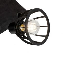 Bestpreis 👏 QAZQA Industrielle Deckenlampe schwarz 4-flammig - Fotu 👍 -Deckenleuchten Verkaufs-Shop 6906 102381 8