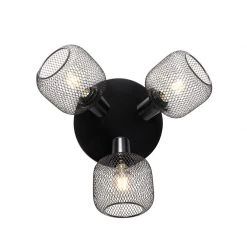 Billig 👍 QAZQA Industriespot schwarz 3-flammig - Bliss Mesh 🧨 -Deckenleuchten Verkaufs-Shop 6914 104480 10