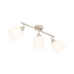 Großhandel ⭐ QAZQA Deckenstrahler Stahl mit weißem Schirm 3-Licht verstellbar - Hetta 👏