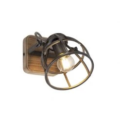 Top 10 🔥 QAZQA Industriestrahler schwarz mit Holz verstellbar - Arthur 💯 -Deckenleuchten Verkaufs-Shop 6928 102427 2