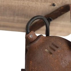 Budget 🤩 QAZQA Industriestrahler rostbraun mit Holz kippbar 2-Licht - Gina 🔥 -Deckenleuchten Verkaufs-Shop 6947 96673 5