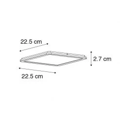 Bester Verkauf 🛒 QAZQA Deckenleuchte schwarz 22,5 cm inkl. LED 3-stufig dimmbar IP44 - Steve ⌛ -Deckenleuchten Verkaufs-Shop 6963 102744 4