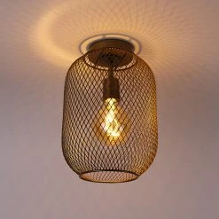 Großhandel 👏 QAZQA Moderne Deckenleuchte Messing - Waya Mesh 😍 -Deckenleuchten Verkaufs-Shop 6965 103440 9