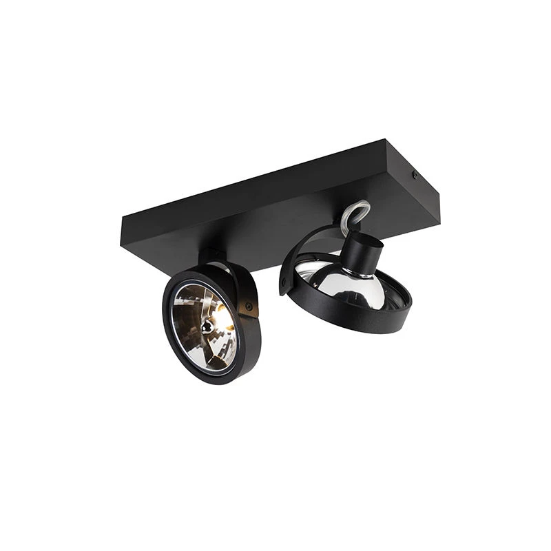 Am billigsten 🔔 QAZQA Design Spot schwarz verstellbar 2-flammig inkl. LED - Go ⌛ 3 Am billigsten 🔔 QAZQA Design Spot schwarz verstellbar 2-flammig inkl. LED - Go ⌛ – Bild 3