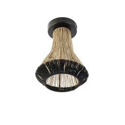 Rabatt 👏 QAZQA Ländliche Deckenlampe schwarz mit Seil 19 cm - Jenthe 👍 -Deckenleuchten Verkaufs-Shop 6990 104986 8