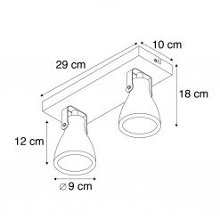Bester Verkauf 🔥 QAZQA Industriestrahler grau Beton 2-flammig - Creto 🤩 14 Bester Verkauf 🔥 QAZQA Industriestrahler grau Beton 2-flammig - Creto 🤩 -Deckenleuchten Verkaufs-Shop 7000 94003 4