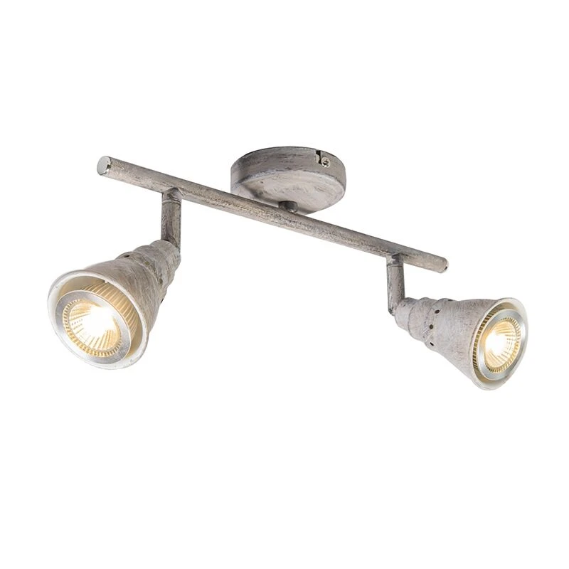 Bestpreis 😉 QAZQA Decken- und Wandstrahler grau drehbar - Coney 2 😉 1 Bestpreis 😉 QAZQA Decken- und Wandstrahler grau drehbar - Coney 2 😉