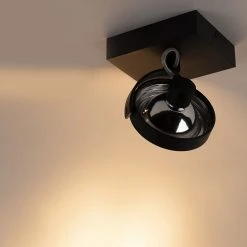 Brandneu 🤩 QAZQA Design Spot schwarz verstellbar 1-flammig inkl. LED - Go 🎁 -Deckenleuchten Verkaufs-Shop 7011 91010 11