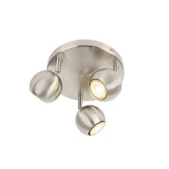 Blitzangebot ✔️ QAZQA Retro Rundstrahler Stahl mit 3-flammiger Deckenplatte - Gissi 😉 -Deckenleuchten Verkaufs-Shop 7021 96505 5