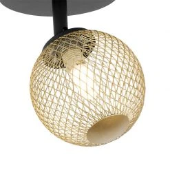 Budget 😍 QAZQA Spot schwarz mit gold verstellbar - Athens Wire ✔️ -Deckenleuchten Verkaufs-Shop 7025 103142 4