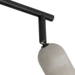 Besorgen 👏 QAZQA Industriedeckenfleck schwarz mit Beton 4-Licht - Pedra 🔔 -Deckenleuchten Verkaufs-Shop 7031 103169 6