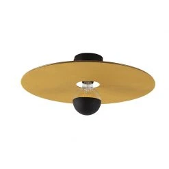 Am billigsten ✔️ QAZQA Deckenleuchte schwarz flacher Schirm gelb 45 cm - Combi ⌛ -Deckenleuchten Verkaufs-Shop 7041 102966 9