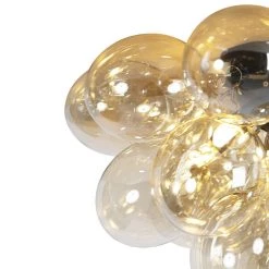 Top 10 😀 QAZQA Design Deckenleuchte schwarz mit Braunglas 6 Lampen - Uvas 🛒 -Deckenleuchten Verkaufs-Shop 7043 102345 2