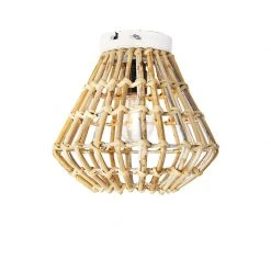 Schlussverkauf 🧨 QAZQA Ländliche Deckenlampe Bambus mit Weiß - Canna Diamond 😍 -Deckenleuchten Verkaufs-Shop 7044 104913 5