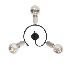 Auslauf 🎉 QAZQA Pafond Spot schwarz mit Beton 3-Licht - Pedra 🧨 -Deckenleuchten Verkaufs-Shop 7077 103167 10