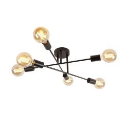 Großhandel 🔔 QAZQA Industrielle Deckenleuchte schwarz 6-Lichter - Sydney Bondi 🔥 -Deckenleuchten Verkaufs-Shop 7078 99132 5