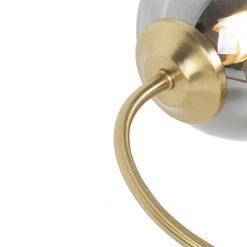 Neu 🥰 QAZQA Moderne Deckenleuchte Gold 6-Lichter mit Rauchglas - Athen 🤩 -Deckenleuchten Verkaufs-Shop 7085 103134 5