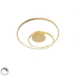 Bestes Angebot 👏 QAZQA Art Deco Deckenleuchte gold dimmbar inkl. LED - Rowan 🎉