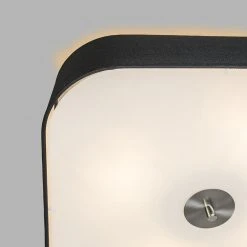 Neu 🌟 QAZQA Deckenleuchte quadratisch schwarz 50 cm - Drum deluxe Jute 🌟 -Deckenleuchten Verkaufs-Shop 7094 91185 6