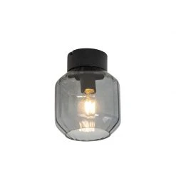 Bestes Angebot 🧨 QAZQA Moderne Deckenleuchte schwarz mit Rauchglas - Stiklo ❤️ -Deckenleuchten Verkaufs-Shop 7104 102910 5