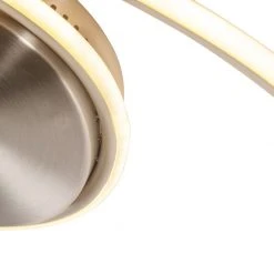 Bestpreis 👏 QAZQA Design Deckenleuchte Stahl inkl. LED 3-stufig dimmbar - Rowan 🛒 -Deckenleuchten Verkaufs-Shop 7110 99070 8