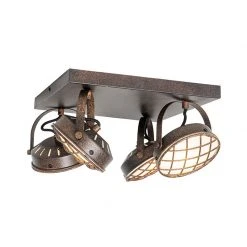 Brandneu ✔️ QAZQA Vintage Deckenlampe rostbraun eckig 4-flammig - Tamina 😍 -Deckenleuchten Verkaufs-Shop 7121 104431 9