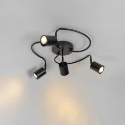 Budget ⭐ QAZQA Moderner Deckenspot schwarz verstellbar 4-flammig - java 🔥 -Deckenleuchten Verkaufs-Shop 7135 105845 10