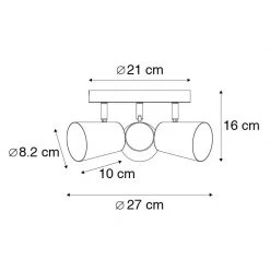 Schlussverkauf 🤩 QAZQA Deckenfleck schwarz mit Korkschirm 3-Licht verstellbar - Corky ⭐ -Deckenleuchten Verkaufs-Shop 7144 102367 3