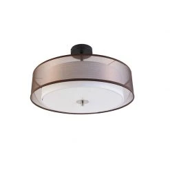 Beste Bewertungen von 😍 QAZQA Moderne Deckenleuchte braun mit weiß 50 cm 3-flammig - Drum Duo 🥰 -Deckenleuchten Verkaufs-Shop 7151 104408 10