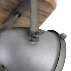 Auslauf 🔥 QAZQA Industriespot Stahl mit Holz kippbar - Emado 👍 -Deckenleuchten Verkaufs-Shop 7155 96668 6