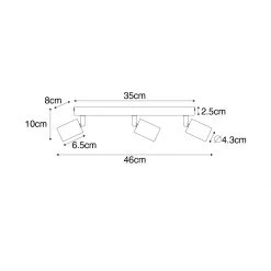 Billig 🎉 QAZQA Moderne spot zwart rechthoekig 3-lichts - Facil 🎁 -Deckenleuchten Verkaufs-Shop 7161 105779 3