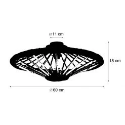 Bestes Angebot ✔️ QAZQA Orientalische Deckenleuchte Bambus mit Schwarz 60 cm - Evalin 👍 -Deckenleuchten Verkaufs-Shop 7195 105079 3