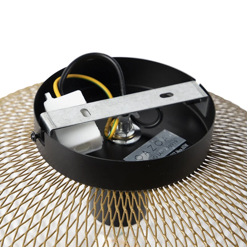 Auslauf 👏 QAZQA Modernes Schwarz mit goldener Deckenleuchte - Bliss Mesh 💯 11 Auslauf 👏 QAZQA Modernes Schwarz mit goldener Deckenleuchte - Bliss Mesh 💯 – Bild 11